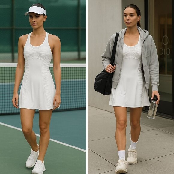 VTG Adidas x Stella McCartney Women Tennis Dress White S Tenniscore Athleisure - Picture 1 of 15